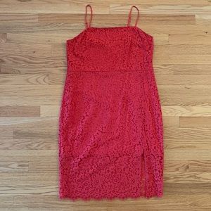 Express mini red lace dress